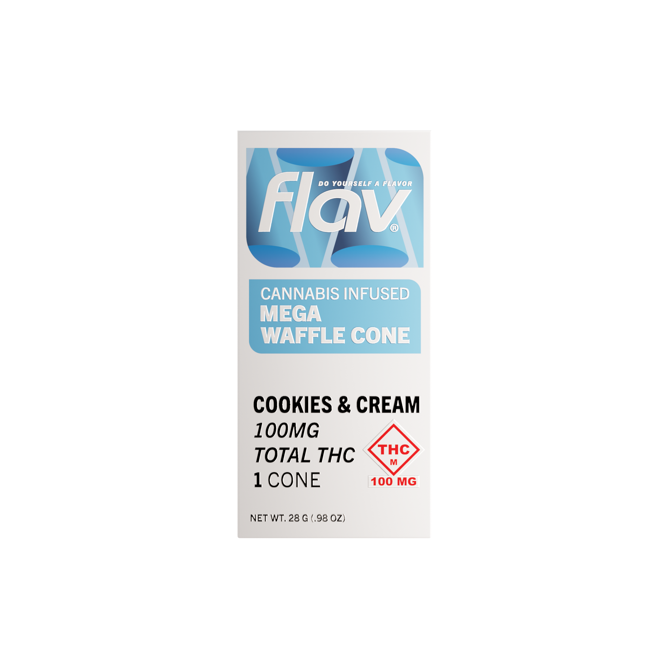 Photograph of Product: Cookies and Cream Mega Waffle Cone (100mg)