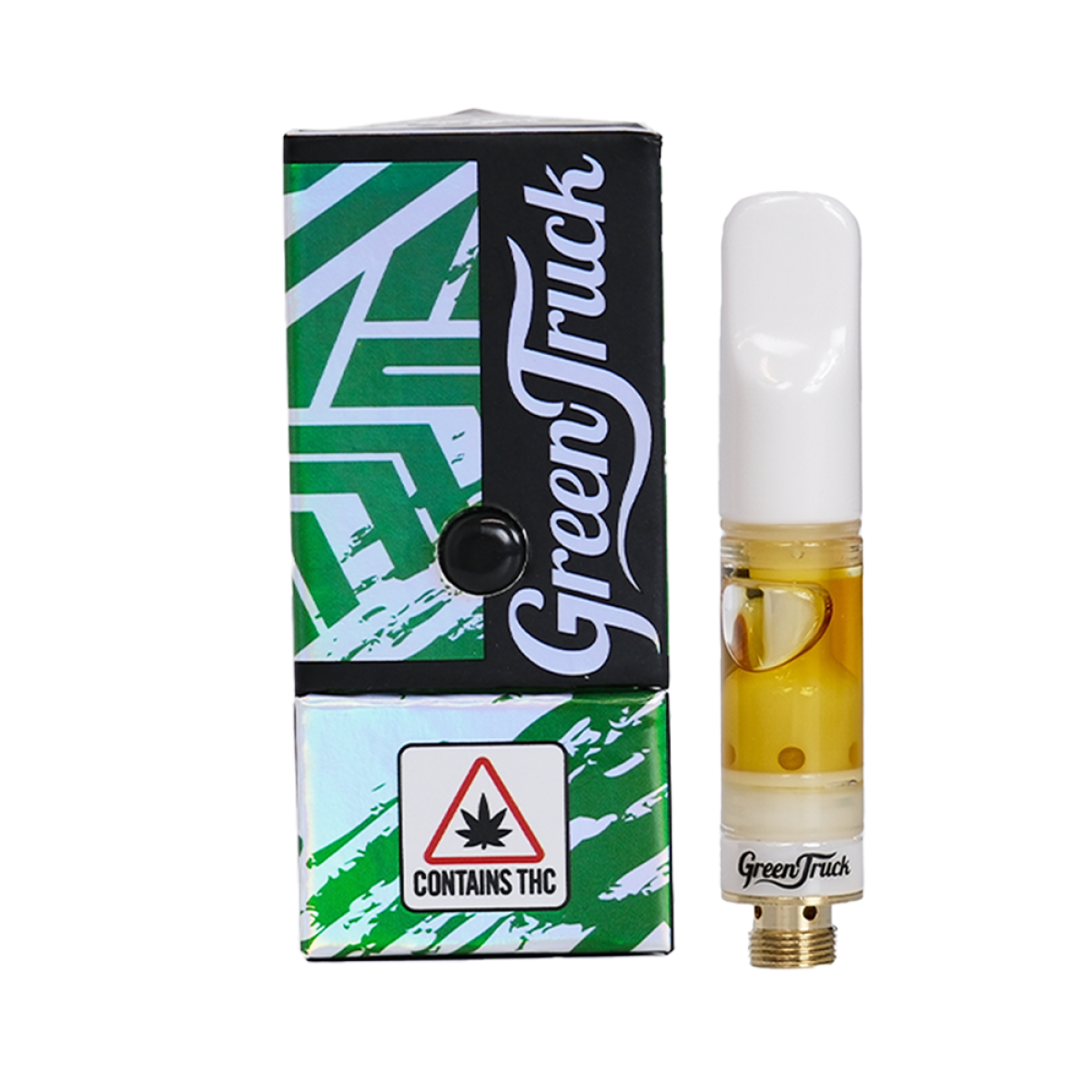 Photograph of product: Green Truck - Green Fire OG - 1g Cured Resin Cartridge