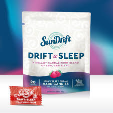 Photograph of product: "Drift to Sleep" Strawberry Cream | 1:1:1 TH-oui:CBD:CBN | Hard Candy 20pk 50mg