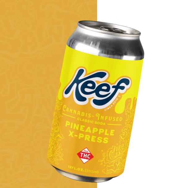 Photograph of product: (Drink) Keef | Pineapple Xpress Infused Soda 25mg (12oz) - Hybrid