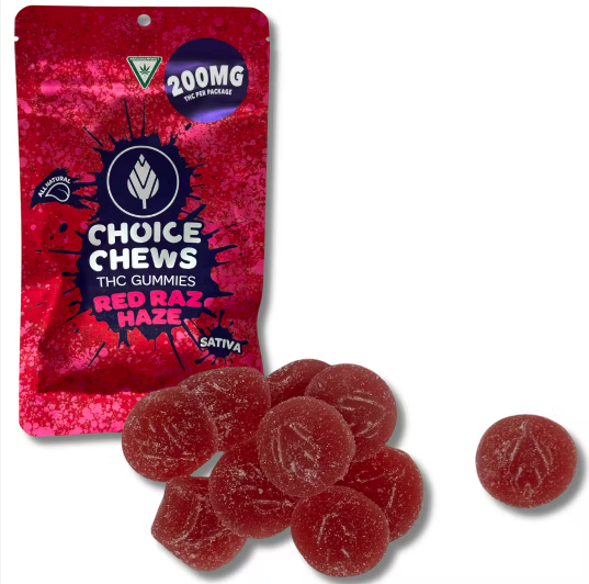 Photograph of product: Choice Chews - Red Raz Haze 200mg (Oui'd)
