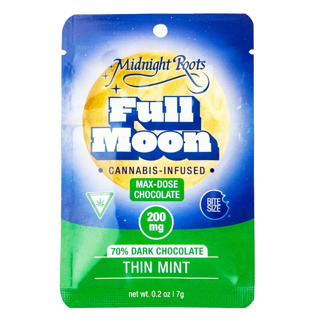 Photograph of product: Midnight Roots - 200mg Full Moon - Thin Mint Dark Chocolate