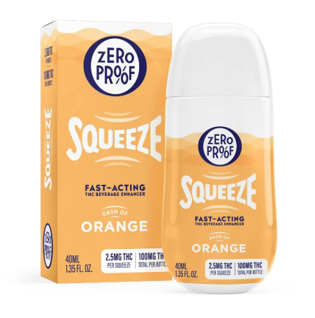 Photograph of product: ZERO PROOF - SQUEEZ - DRINK MIX - 100MG - 1.35OZ - DASH OF ORANGE - HYBRID