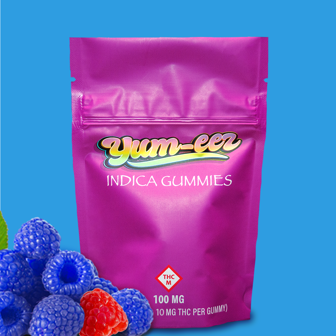 Photograph of product: YUM-EEZ - GUMMIES - 100MG - 10PK - SOUR BLUE RASPBERRY - Oui'd