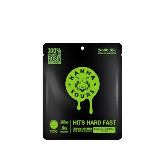 Photograph of product: Nano Sour Melon Rush Rosin Gummies - Kanha