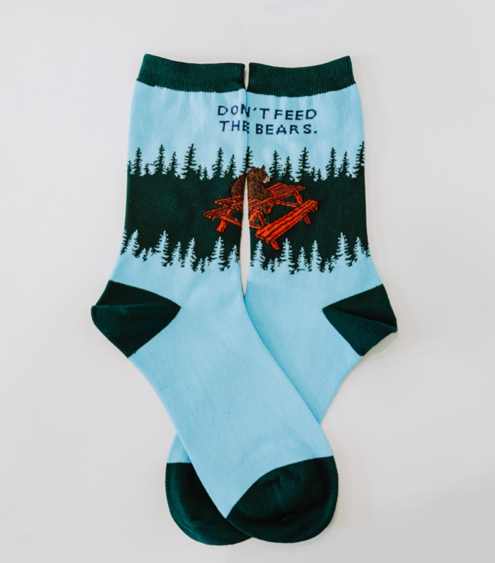 Photograph of product: Montana Scene - Mid Calf Warm Socks - Don't Feed the Bears