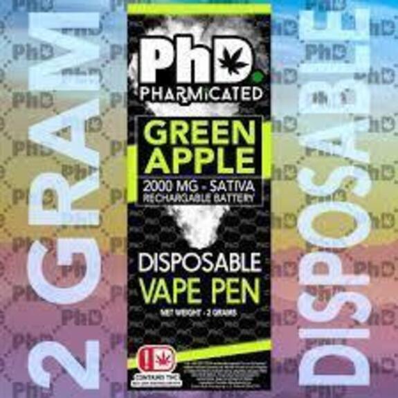 Photograph of product: PhD - Green Apple Distillate Disposable Vape