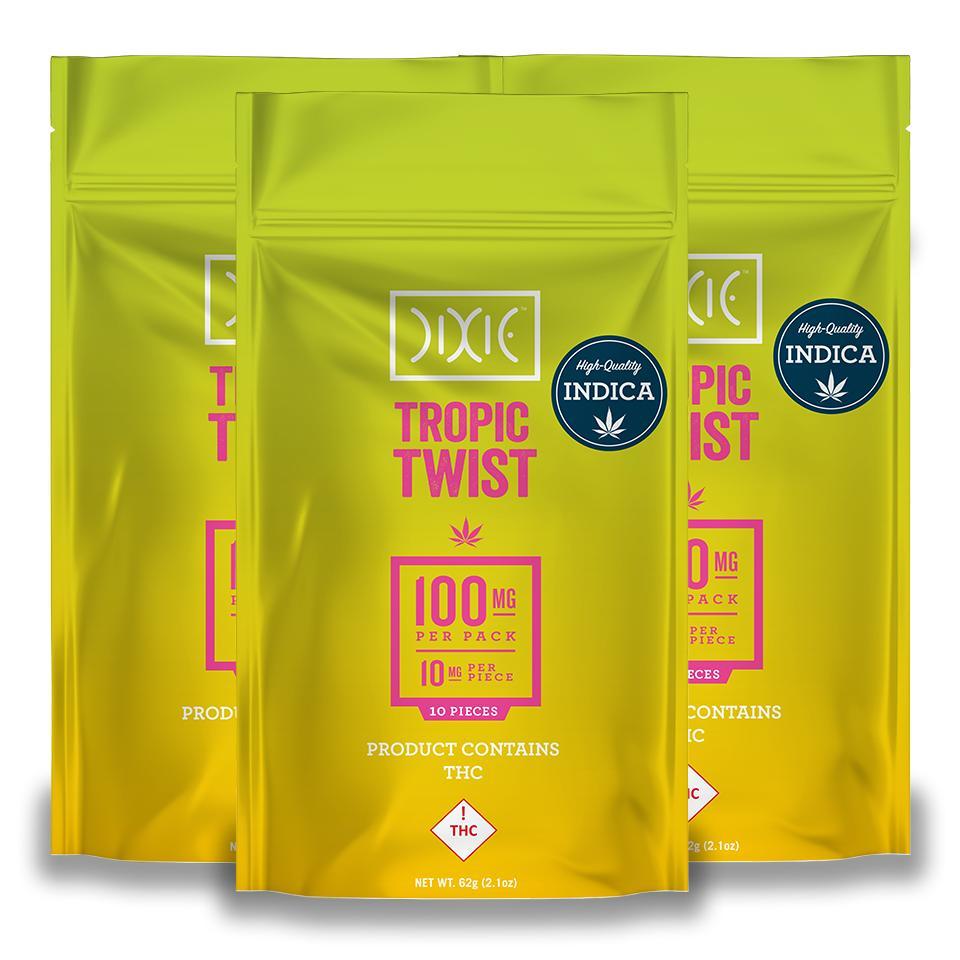 Photograph of product: Dixie 100mg TH-oui Gummies - Tropic Twist (Oui'd)