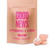 Photograph of product: 1:1 Peach Troches | 10mg/10pk (100mg TH-oui/100mg CBD)