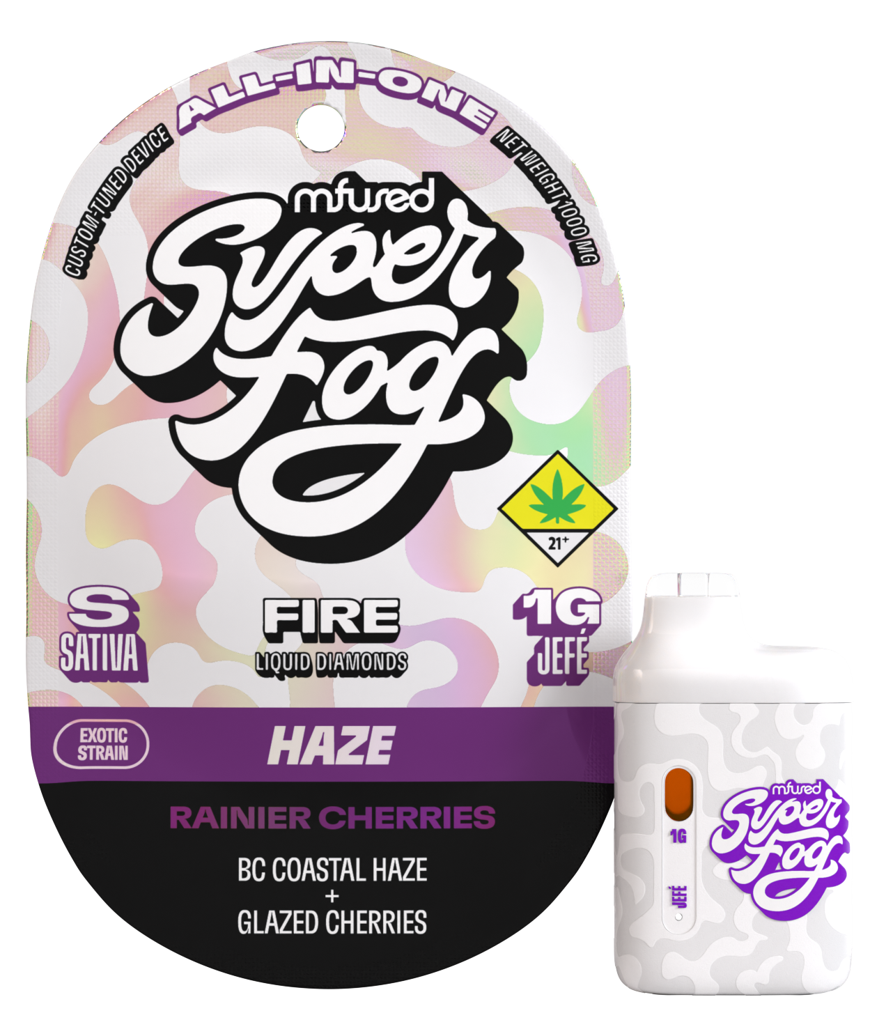 Photograph of product: Mfused Fire VAPE Rainier Cherries Disposable 1g