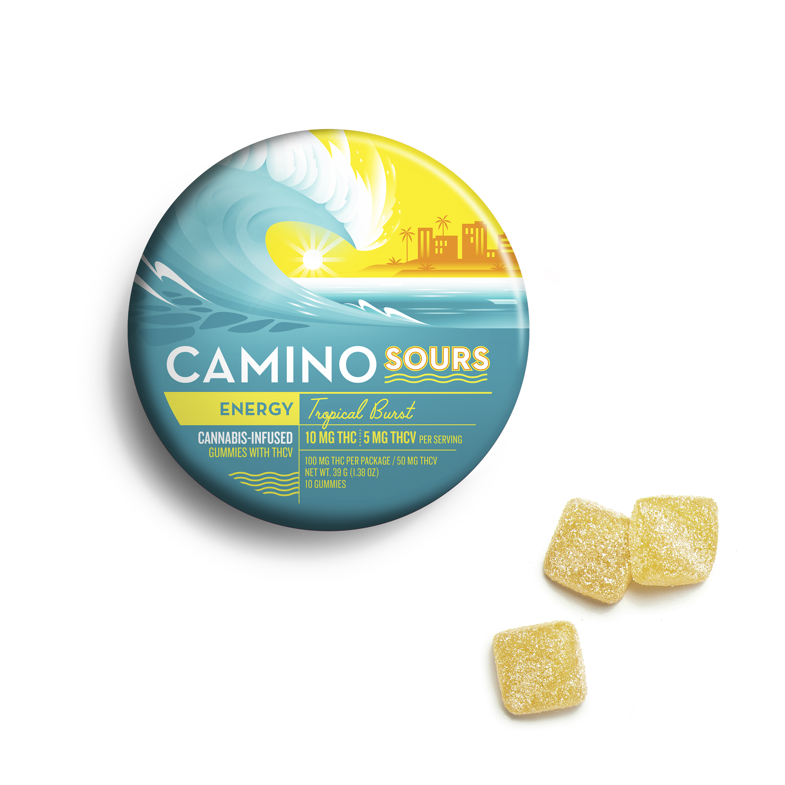 Photograph of Product: Camino Sours 10:5 'Energy' Tropical Burst Gummies [10pk]