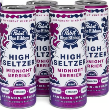 Photograph of product: [Pabst] Seltzer - 4pk - 10:3:2 - 10mg - Midnight Berries (I)