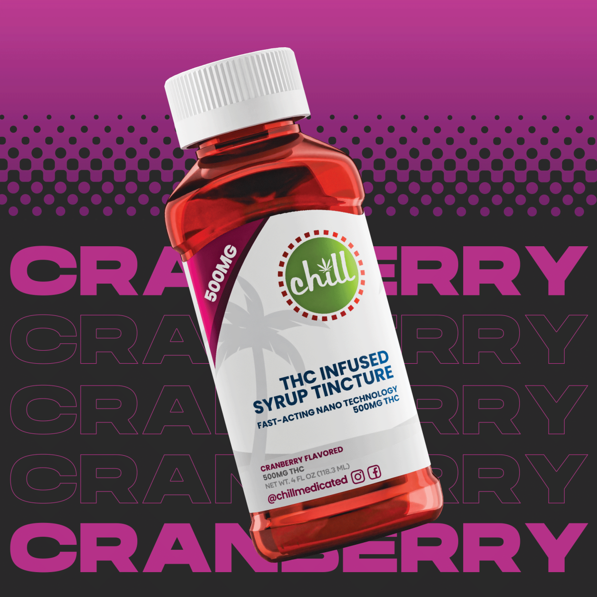 Photograph of product: Full Spectrum Tincture - Cranberry Syrup - 500mg