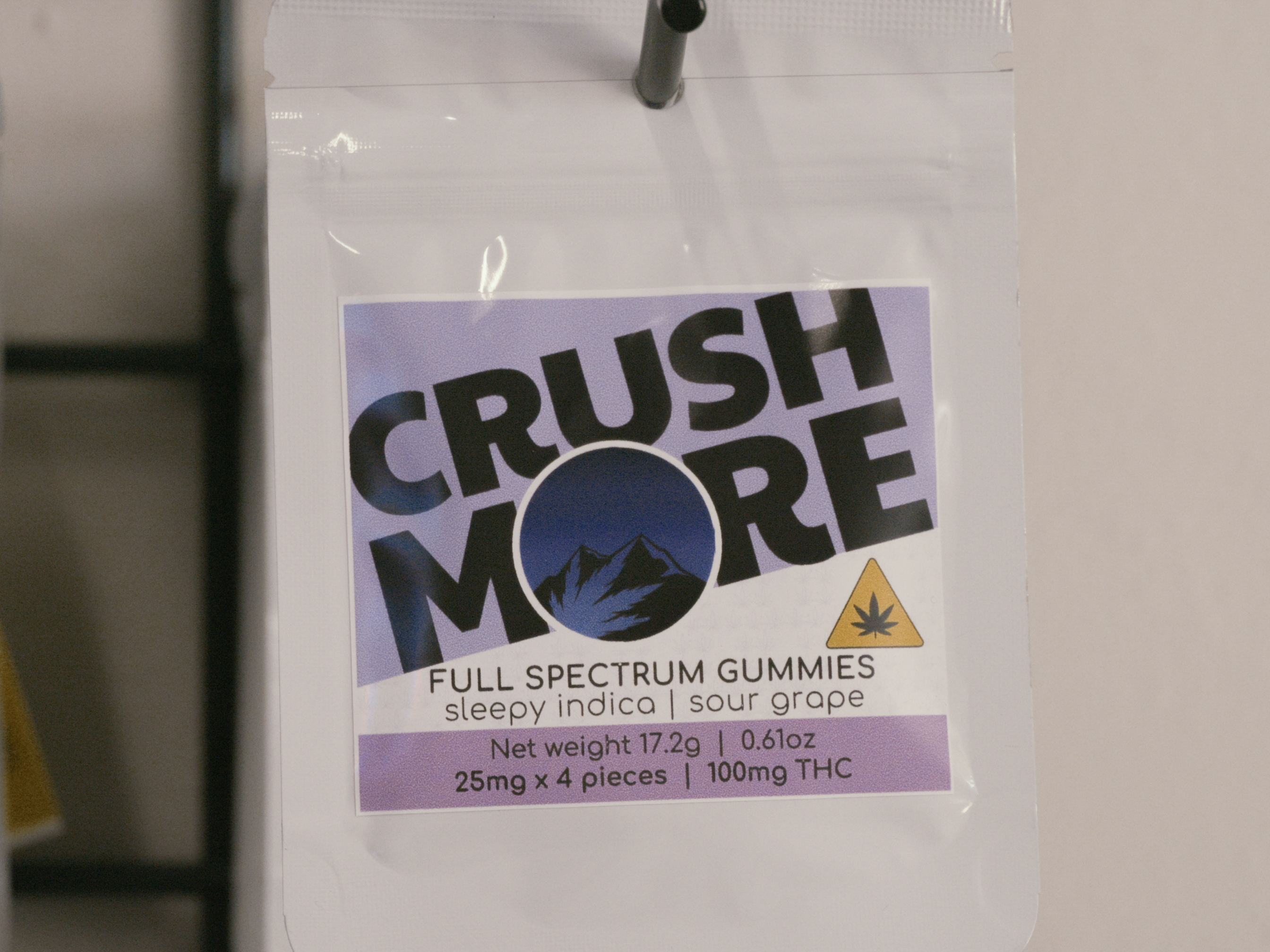 Photograph of product: Crushmore - 4pc - 100 MG Gummies - Sour Grape