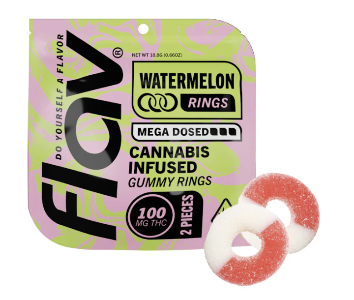 Photograph of product: Flav | Mega Rings | Watermelon | 100mg | 2pc