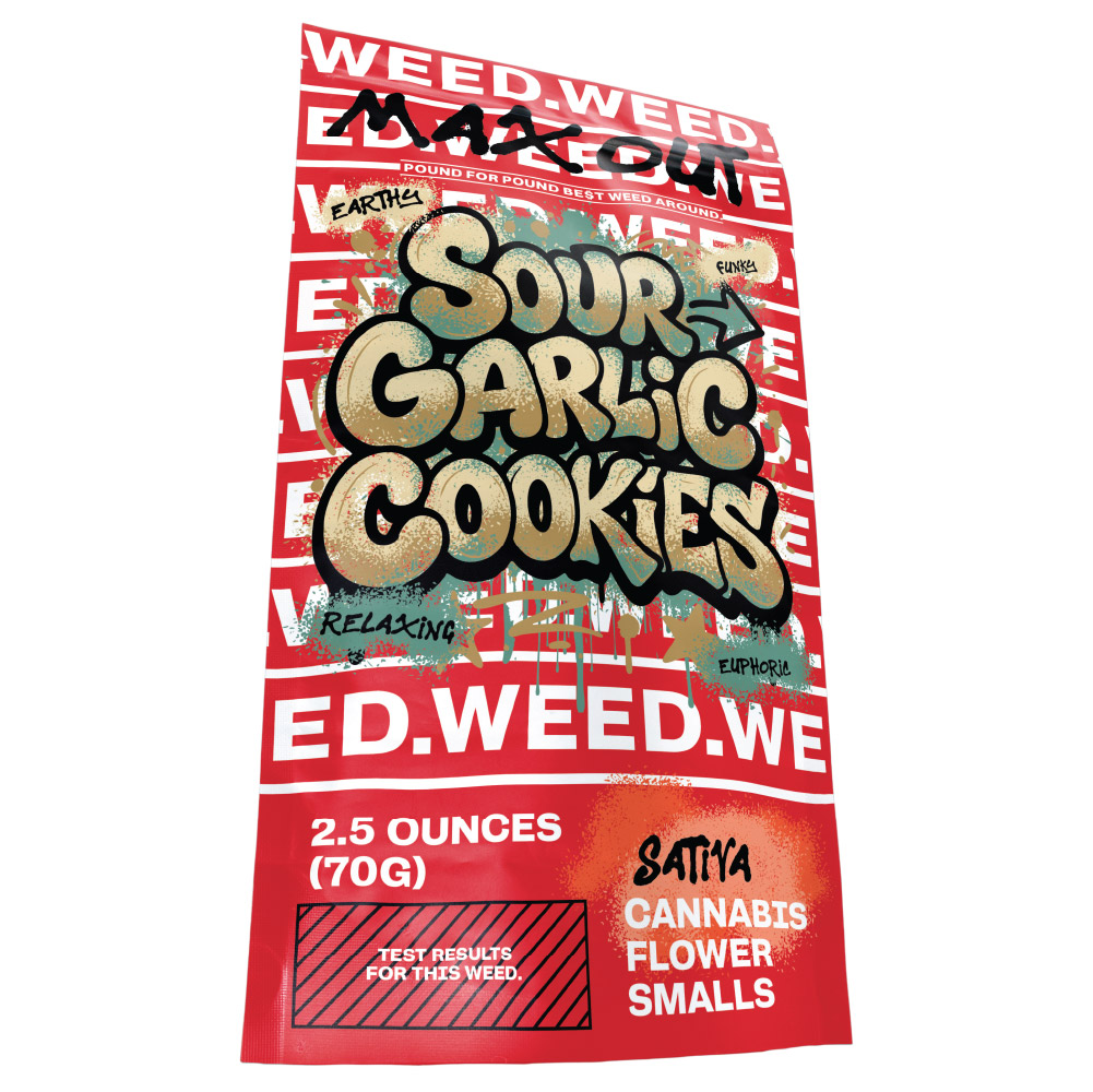 Photograph of product: Sour Garlic Cookies | Premium Oui'd. | 2.5oz MAX OUT - 70.0g