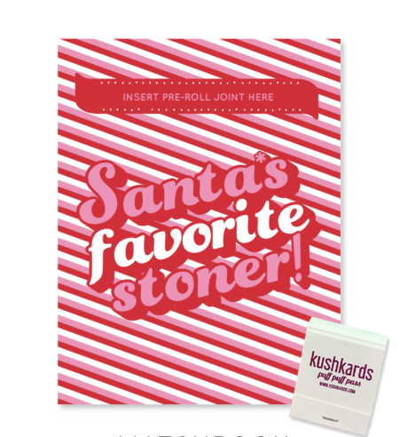 Photograph of product: KushKards | Santa's Favorite Stoner Greeting Card | Greeting Cards