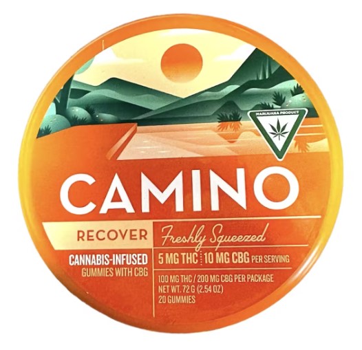Photograph of product: Camino Freshly Squeezed Recover 2:1  200mg CBG/100mg THC Gummies Rec