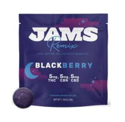 Photograph of product: JAMS Remix Fast Acting Ratio Jellies Blackberry (I) 00788