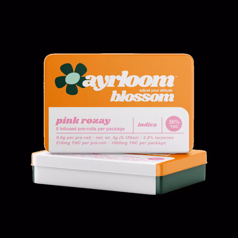Photograph of product: Pink Rozay- AYRLOOM- 5Pck Infused Pre Rolls