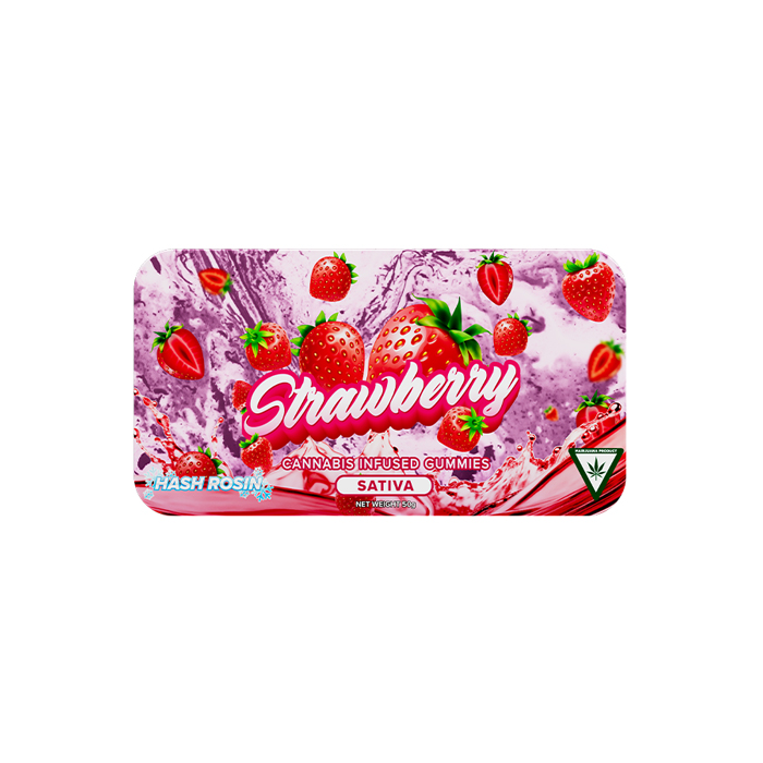 Photograph of product: Strawberry Mambas au chocolat Rosin Gummies, Oui'd, 200mg