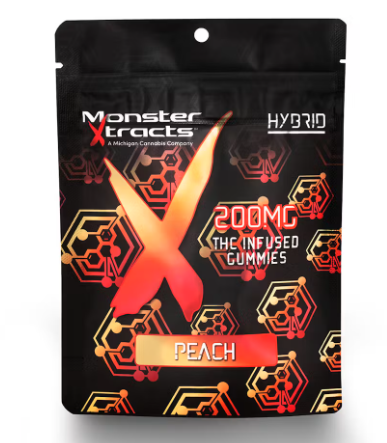 Photograph of product: MONSTER XTRACTS - Peach Gummies 200mg