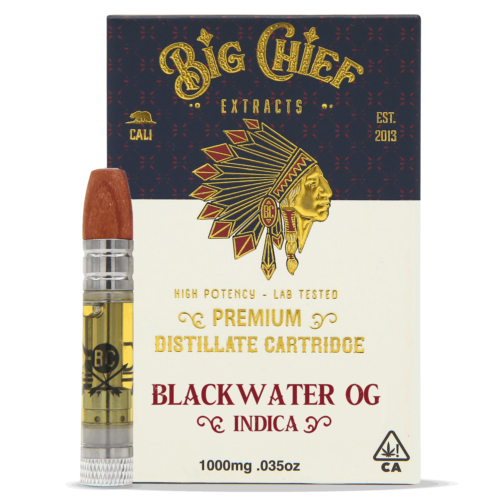 Photograph of product: Big Chief - Cartridge - Blackwater OG - 1G