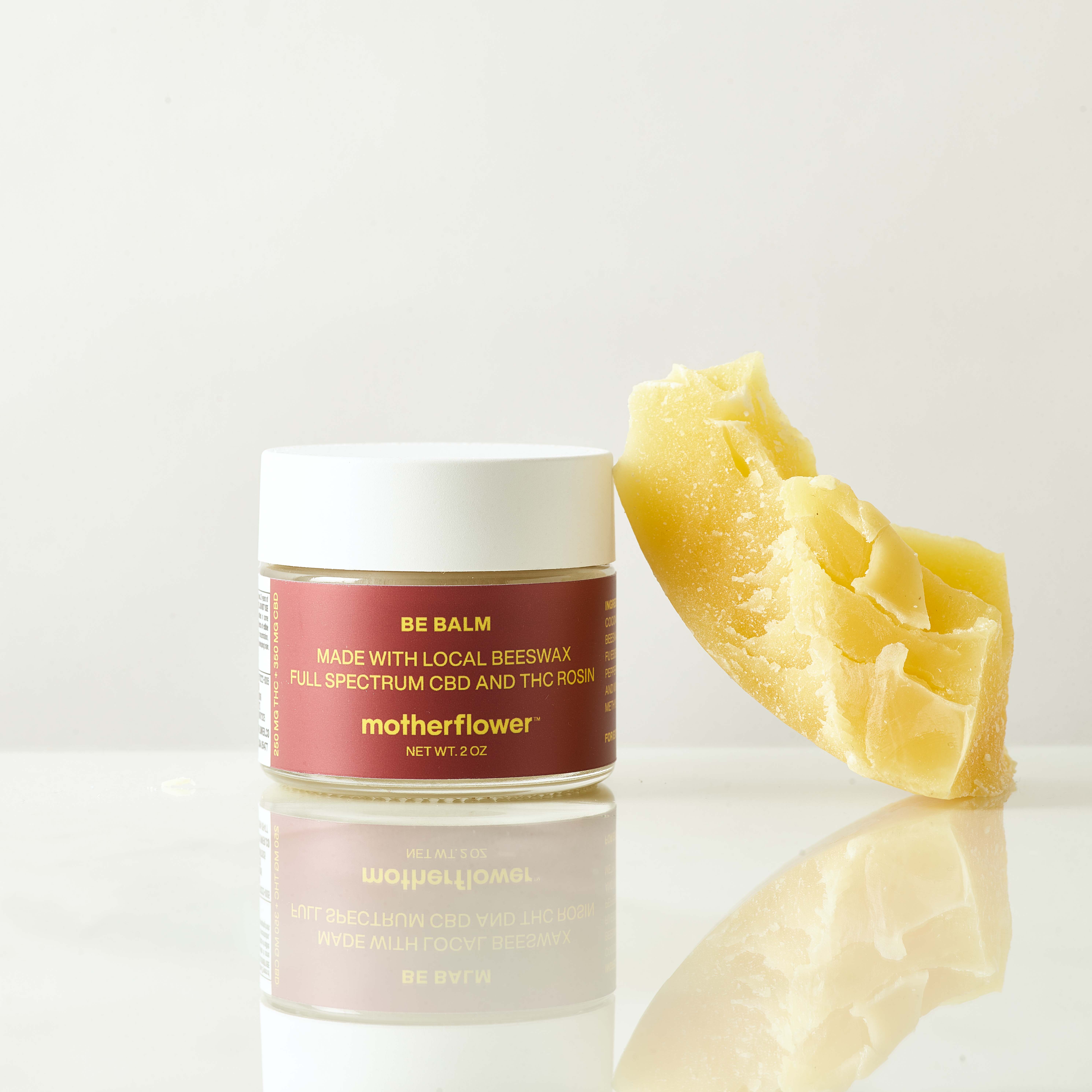 Photograph of product: Motherflower | 2oz 250mg TH-oui: 350mg CBD | Be Balm