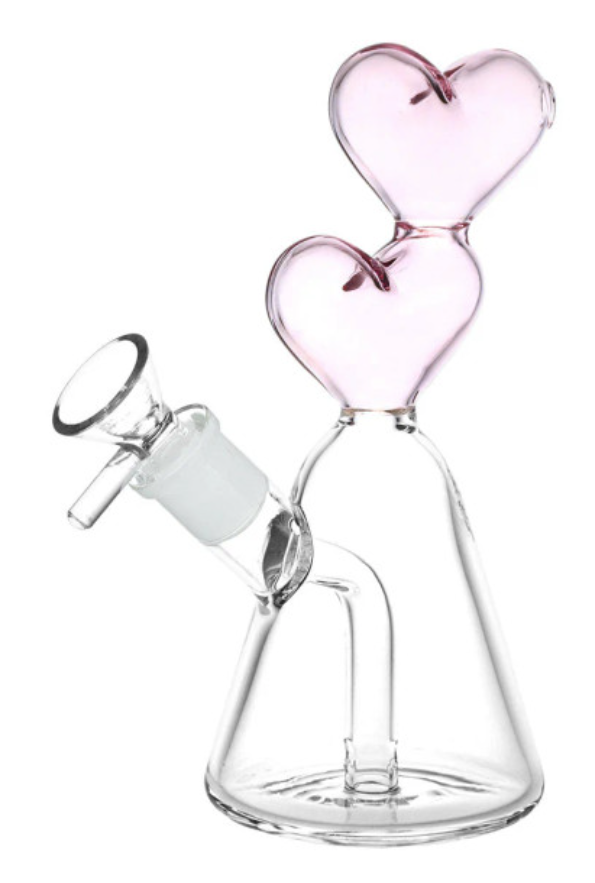 Photograph of product: Hearts Converge Glass Water Pipe - 6.75"/ 14 mm F
