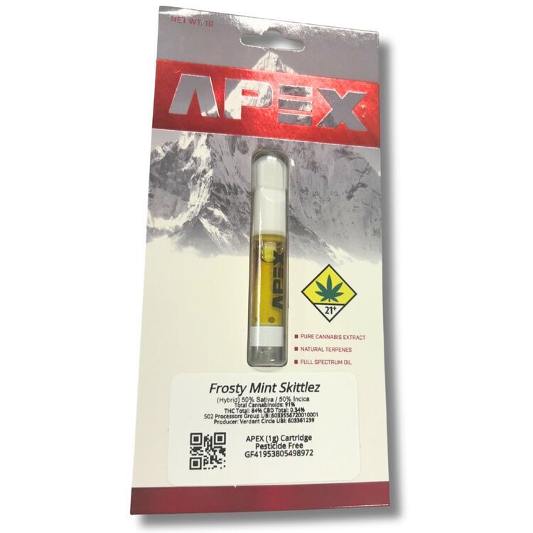 Photograph of Product: Apex Cartridge 1g - Frosty Mint Skittlez