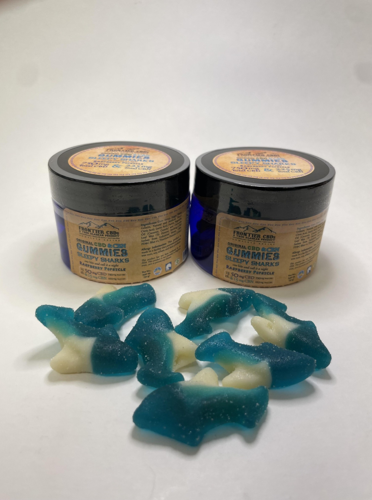 Photograph of product: Sleepy Sharks CBD & CBN Gummies (750mg) 15pk by Frontier CBD