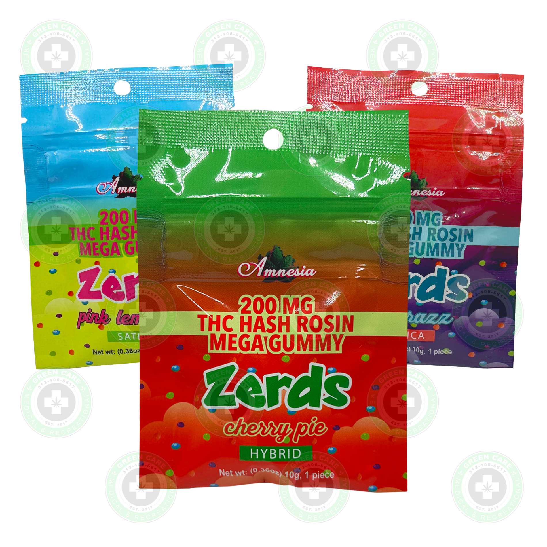 Photograph of product: Amnesia - Lemon Cheesecake Oui'd Zerds au chocolat Rosin Mega Gummy 200mg