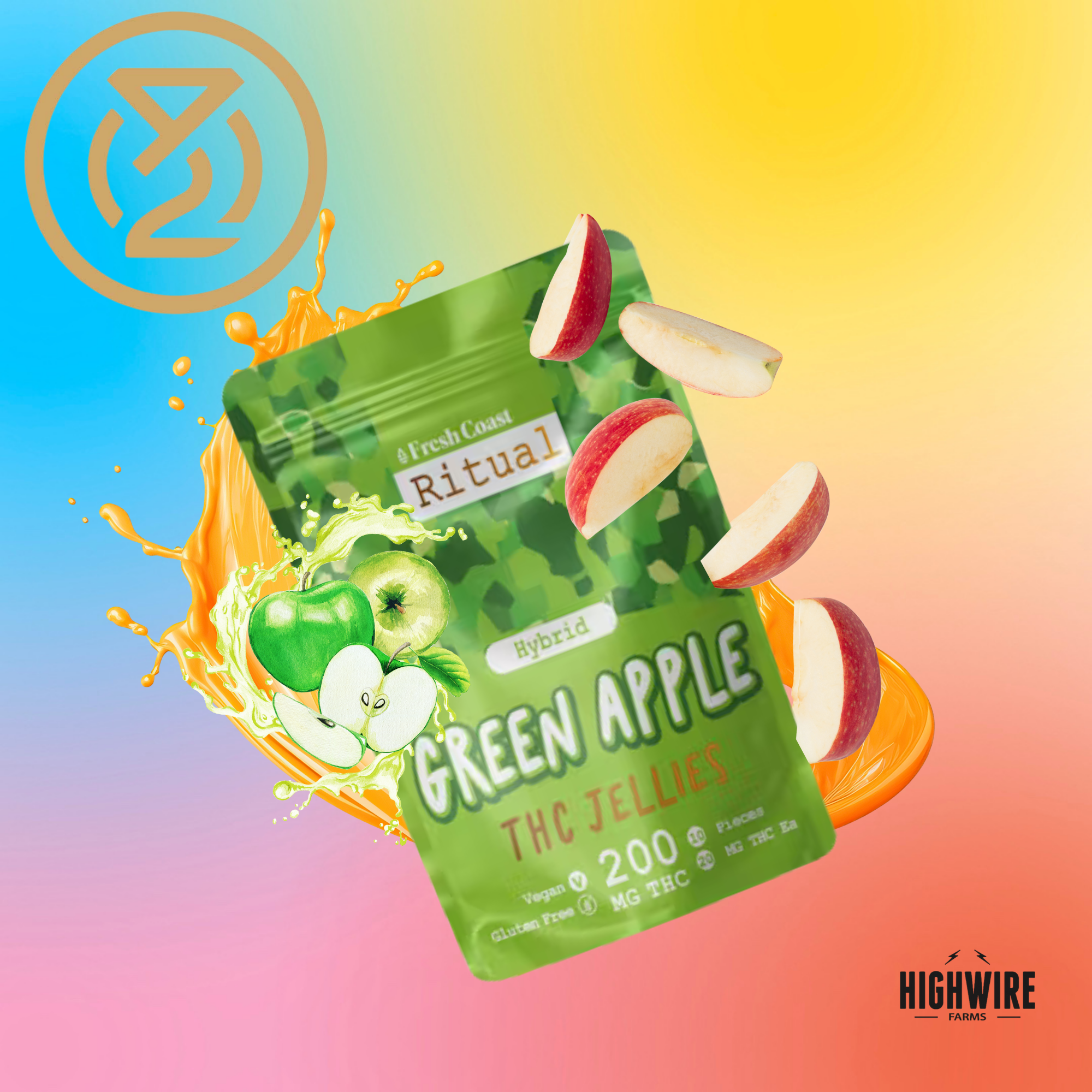 Photograph of product: Jellies Gummies Green Apple 200mg