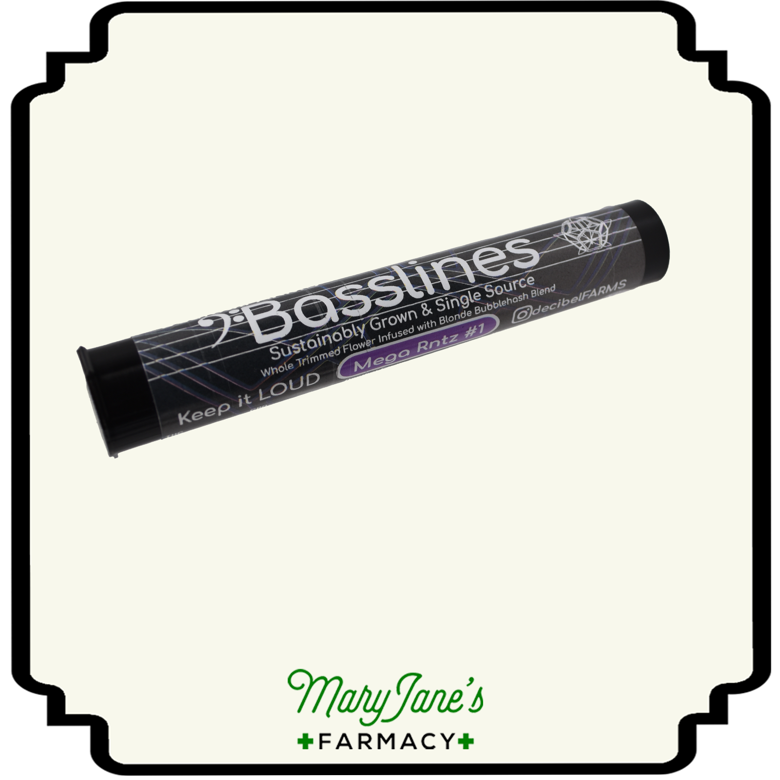 Photograph of product: Mega Rntz #1 Bassline Bubbleau chocolat Infused Pre-roll | 1g