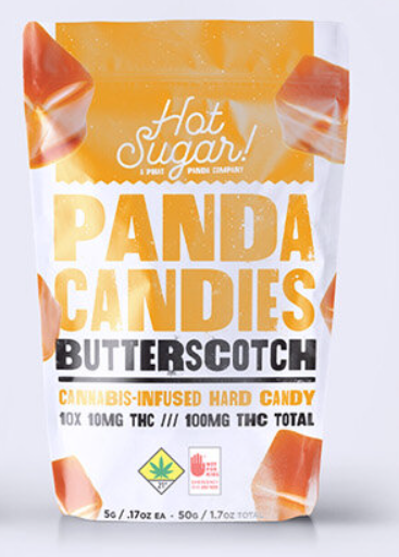Photograph of product: (DOHC) (PP) Panda Candies 10pk 100mg Butterscotch (H)