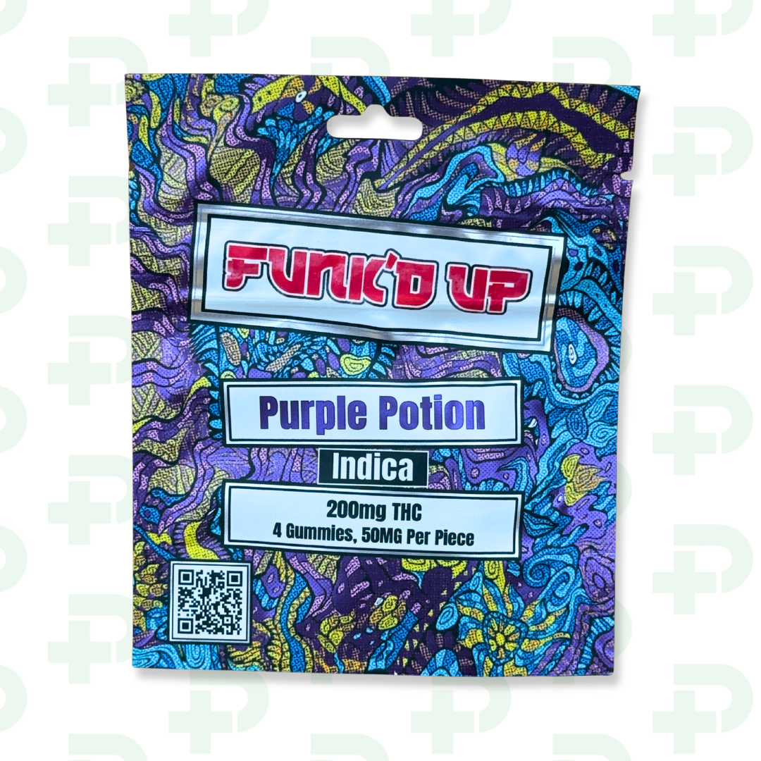 Photograph of product: Funk'd Up 200mg Gummies - Purple Potion