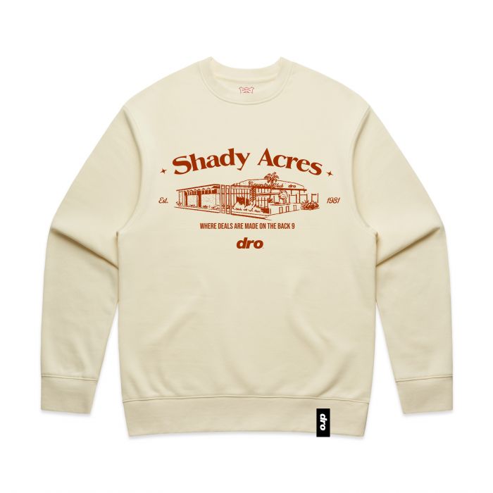 Photograph of product: DRO - Shady Acres - Crew Neck - Sweatshirt - BUTTER - MD