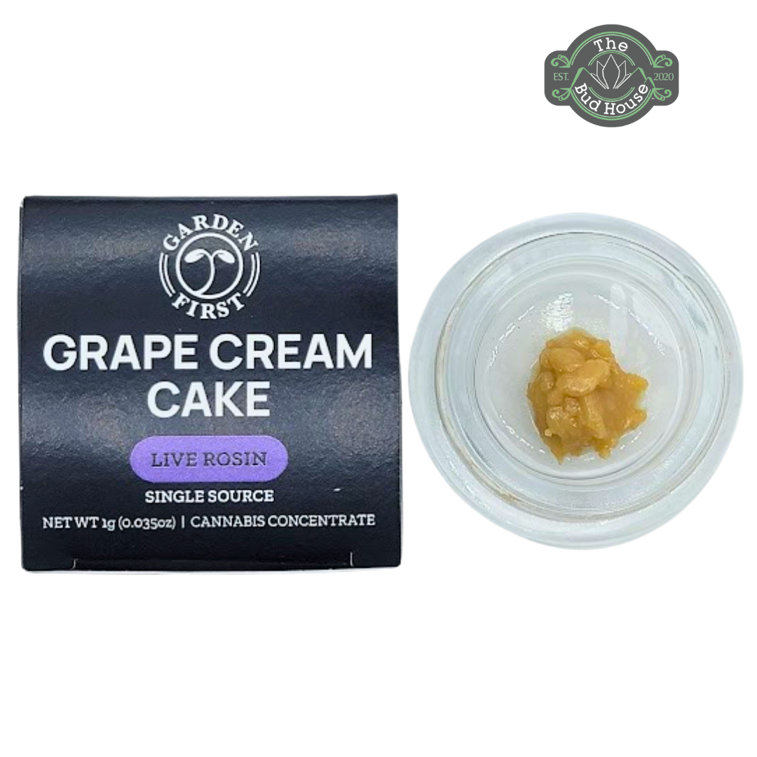 Photograph of product: Garden First 1g GRAPE CREAM CAKE Live Rosin