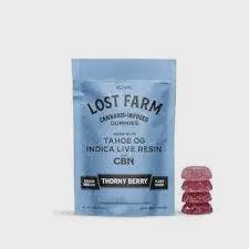 Photograph of product: Thorny Berry Live Resin 1:1 TH-oui|CBN Gummies by Lost Farm | Edibles | 100mg (10mg Resin TH-oui x 10)