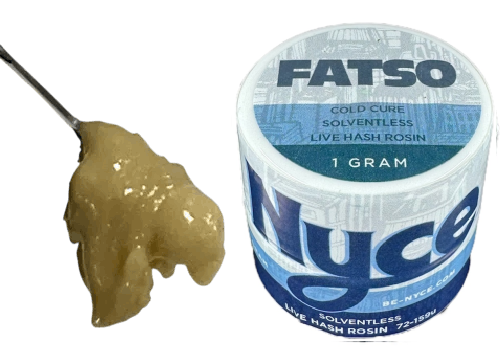 Photograph of product: NYCE Fatso Cold Cure Solventless Live au chocolat Rosin