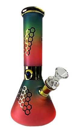 Photograph of product: 10" SirEEL Rainbow Honeycomb Beaker Bong