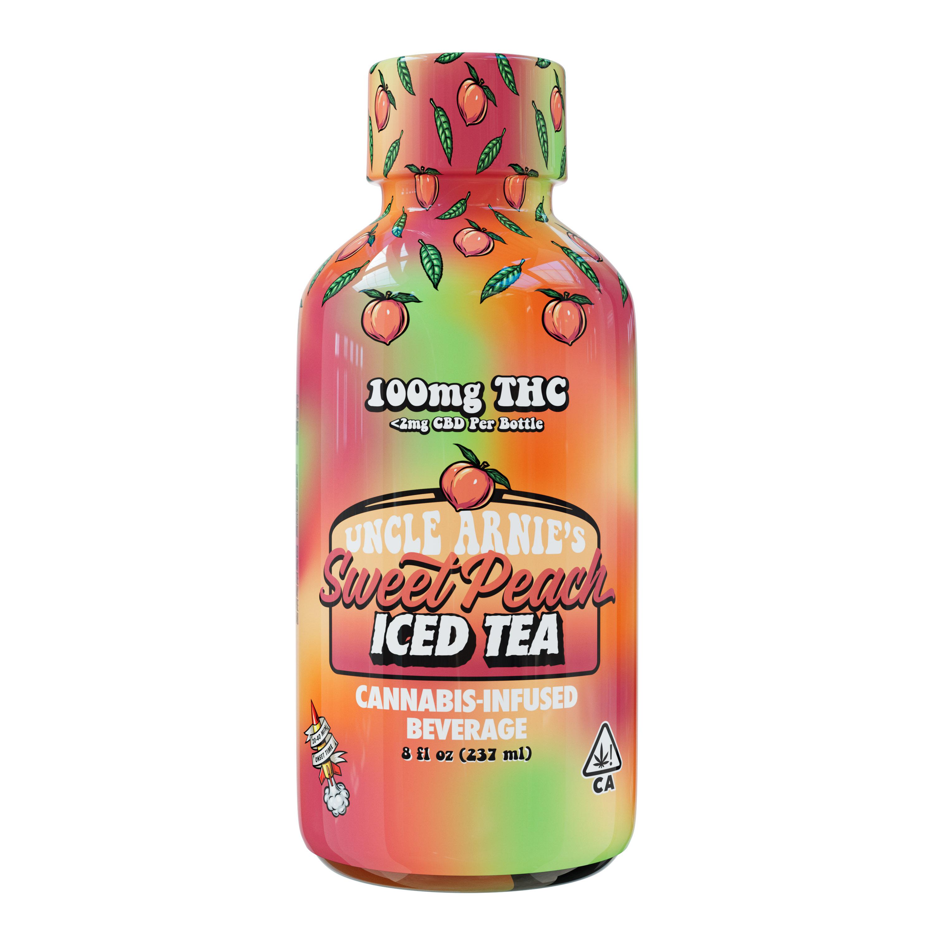 Photograph of product: Uncle Arnie's - Sweet Peach Iced Tea - Beverage - 8oz - 100mg