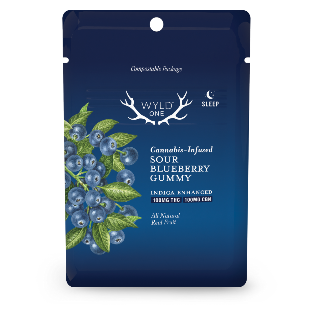Photograph of product: 1:1 CBN:TH-oui Sour Blueberry Wyld One | 1pc