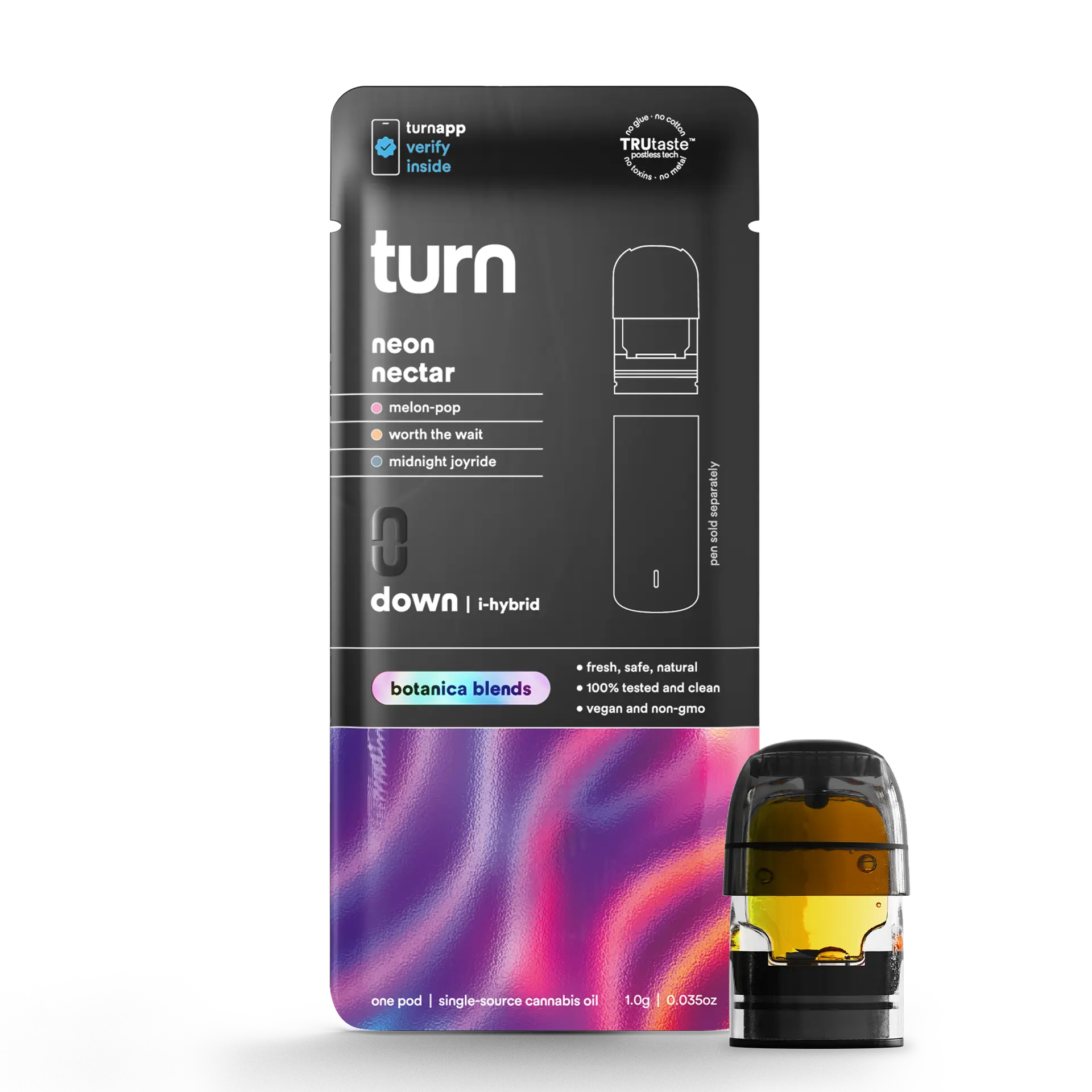 Photograph of product: Turn | Neon Nectar Botanica Blends | 1G Pod