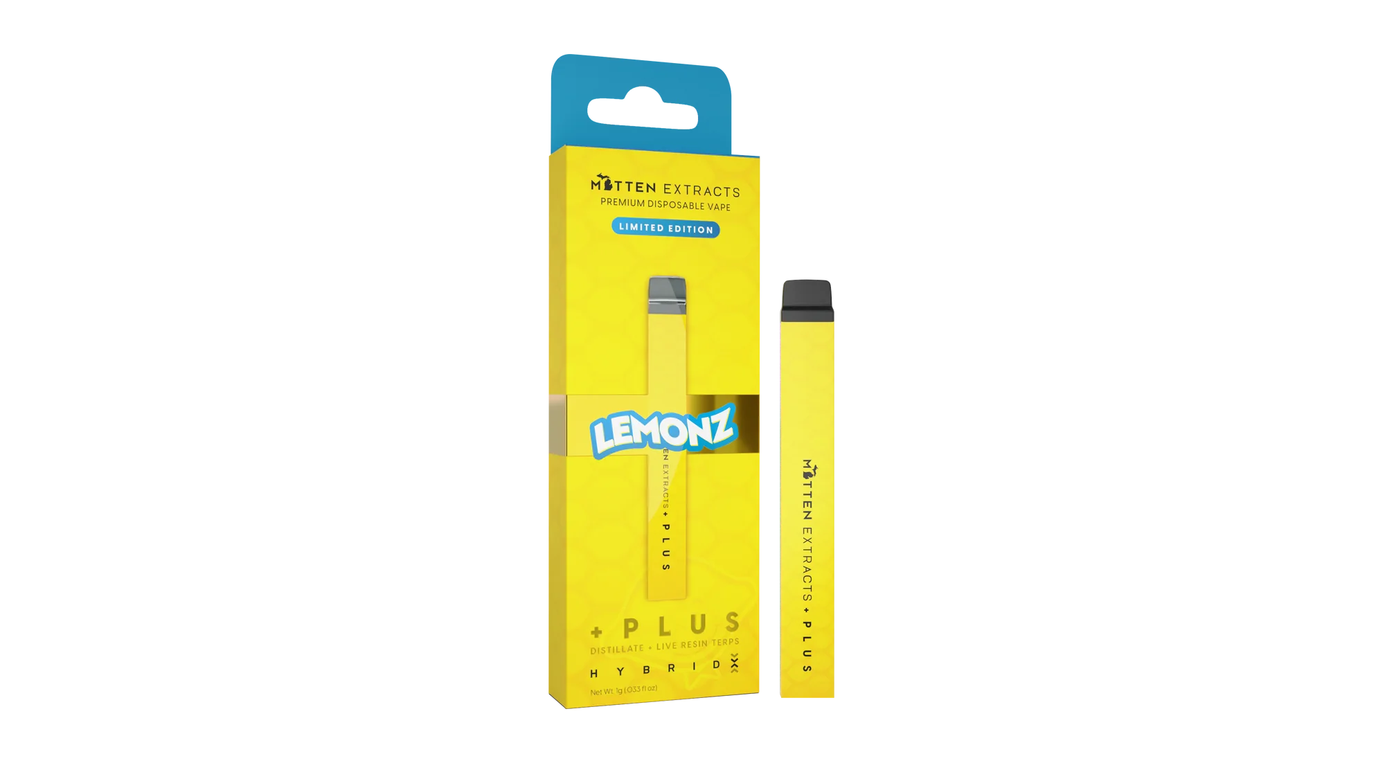 Photograph of product: Mitten Extracts - 1g Disposable - Lemonz Hybrid