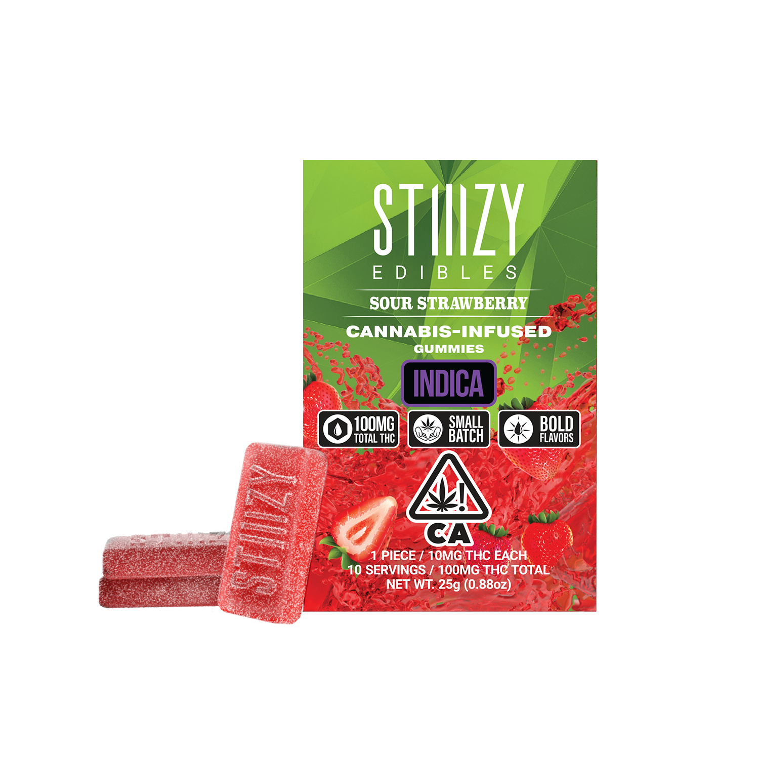 Photograph of product: Sour Strawberry - 100mg - 10ct Gummies