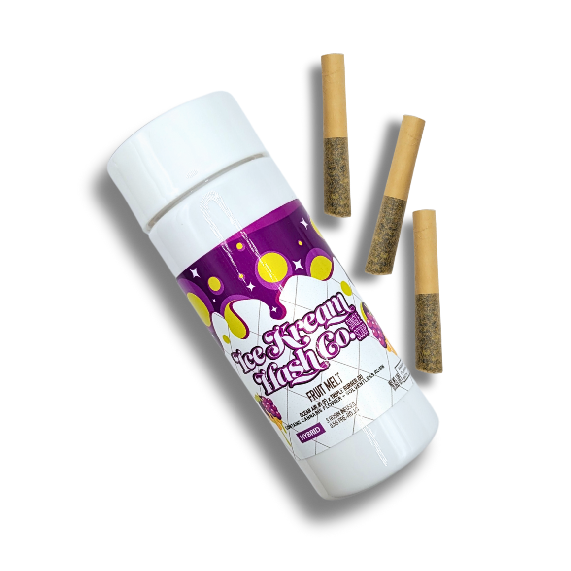 Photograph of product: Ice Kream au chocolat Fruit Melt Rosin Infused Pre-Roll 3-Pack | 3 x 0.5g