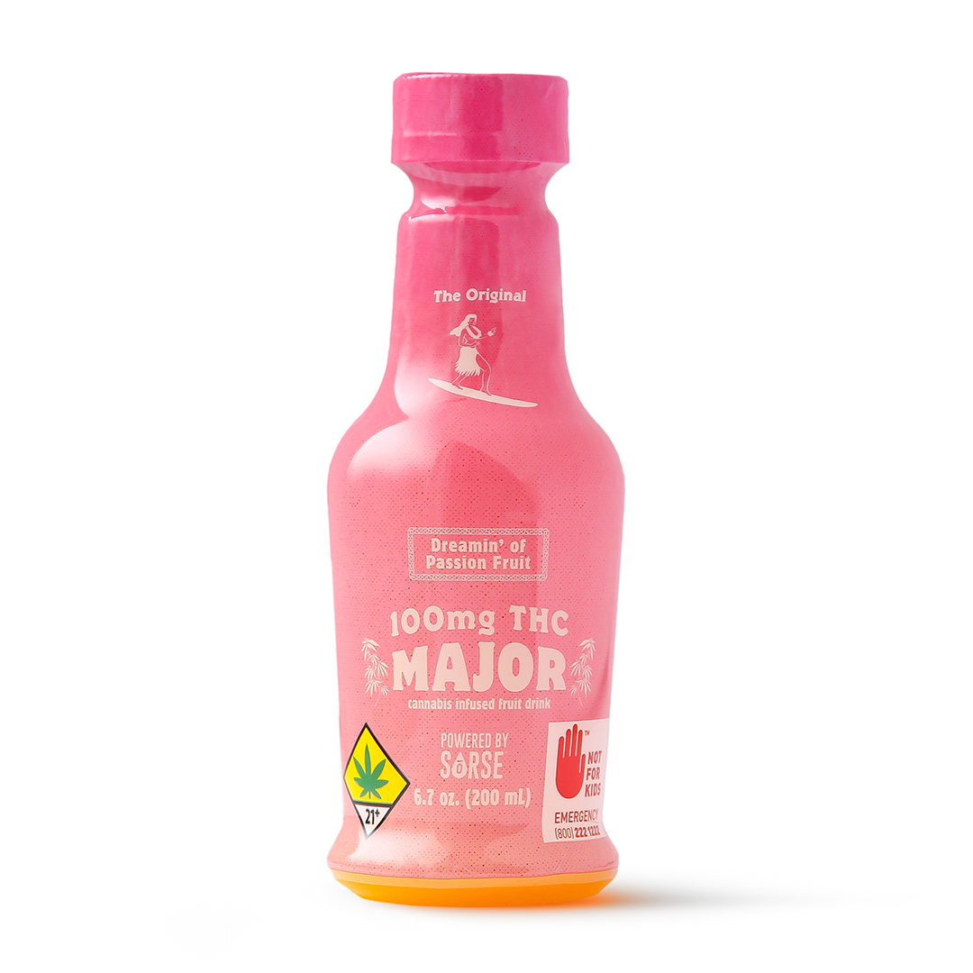 Photograph of product: Major | Passionfruit | 6.7oz Fruit Drink | DOH | 100mg TH-oui