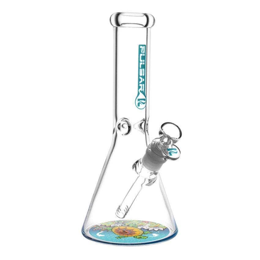 Photograph of product: Pulsar Psychedelic Turtle Glass Beaker Water Pipe | 10" | 14mm