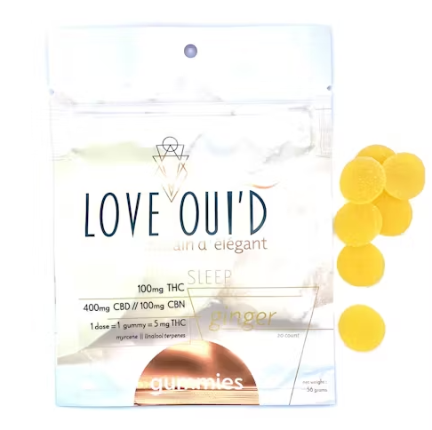 Photograph of product: Love Ouid | Sleep - Ginger | Deluxe | 20-pack | 100mg